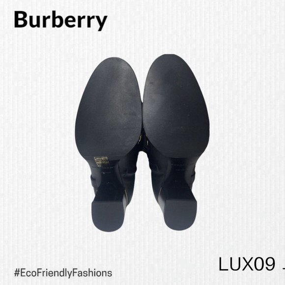 Burberry Women's Tibbenham Tall Knee High Boots Black w/Chains Size 37.5 - Picture 6 of 7